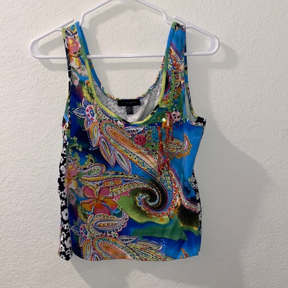Javier simorra Barcelona size 4 women’s tank paisley , floral - Picture 1 of 8